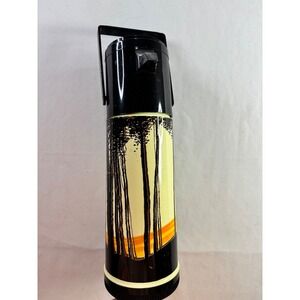Vintage Aladdin Pump-A-Drink Thermos P150 Sunset Forest Graphic 1 Quart USA